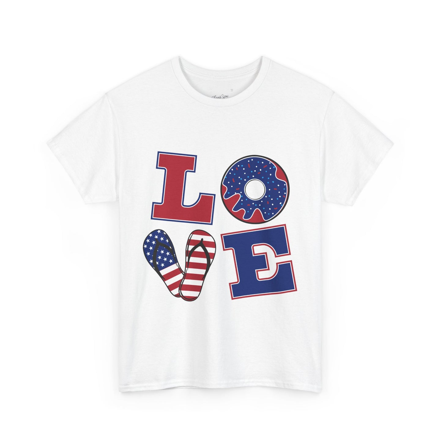 Patriotic Love Tee, Unisex Cotton T-Shirt, Fourth of July Shirt, Americana Graphic Tee, Casual Summer Wear, Heart Peace Design