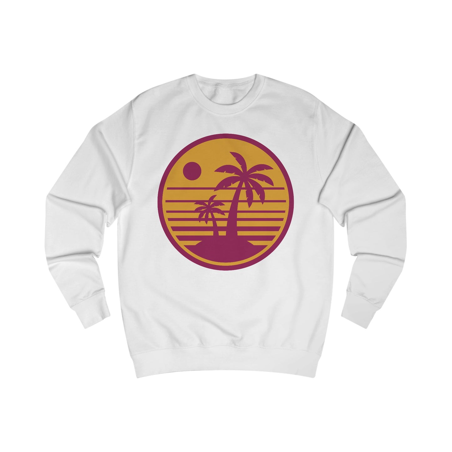 Retro Palm Tree Unisex Sweatshirt - Cozy Beach Vibe Apparel for Summer, Gift for Travel Lovers, Perfect for Relaxing Days, Casual Wear
