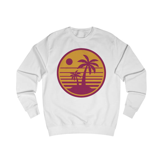 Retro Palm Tree Unisex Sweatshirt - Cozy Beach Vibe Apparel for Summer, Gift for Travel Lovers, Perfect for Relaxing Days, Casual Wear